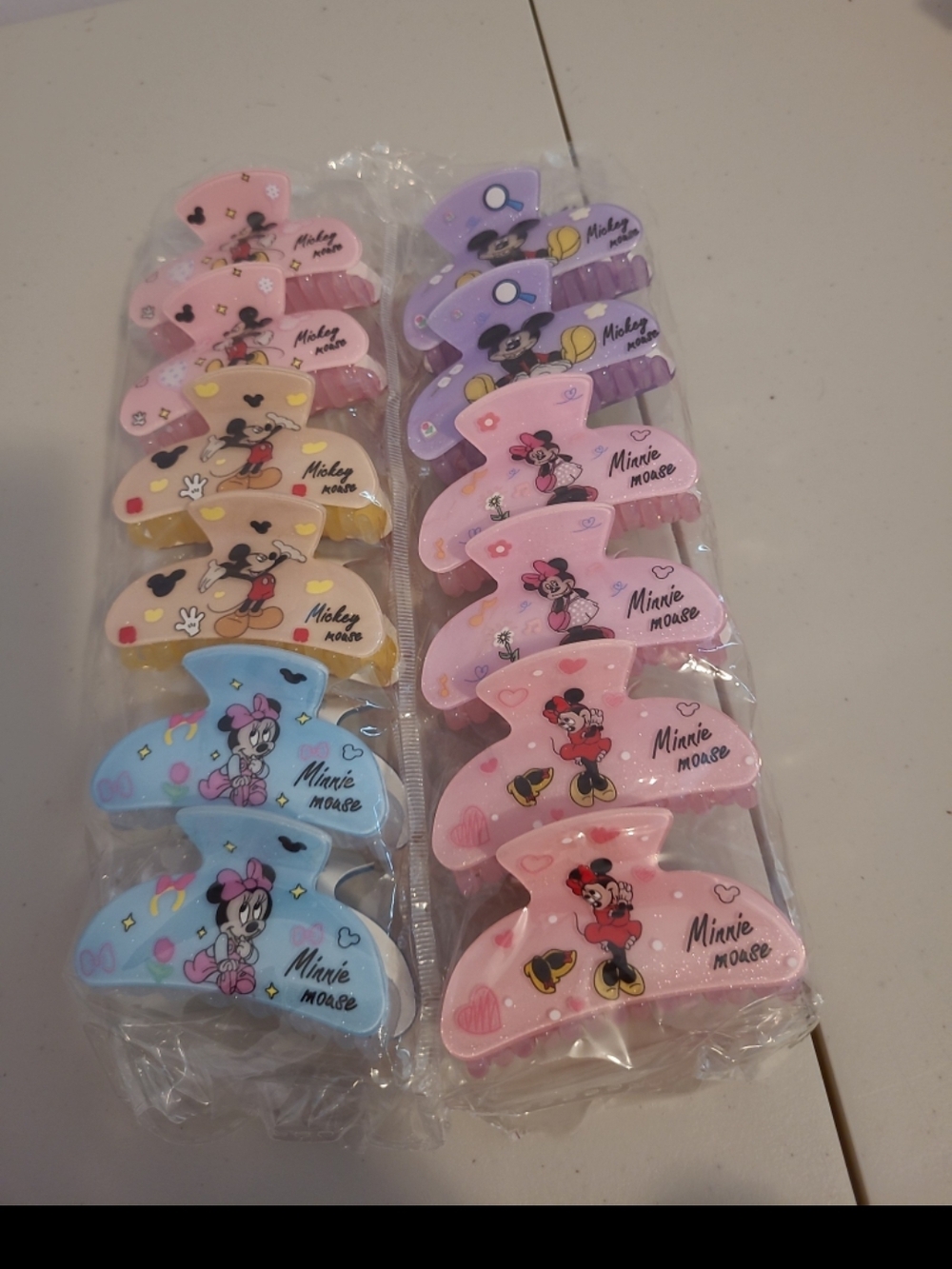 Kids Hair Claw Clips - Pastel Pink, Blue, Yellow & Purple